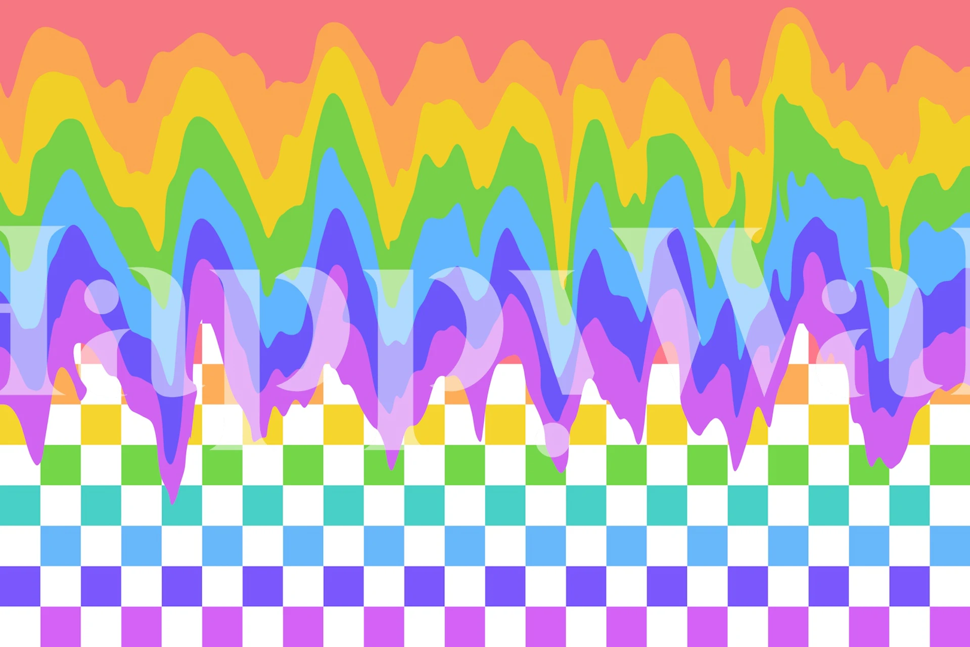 Melting Rainbow 2 papier peint coloré dans une pièce