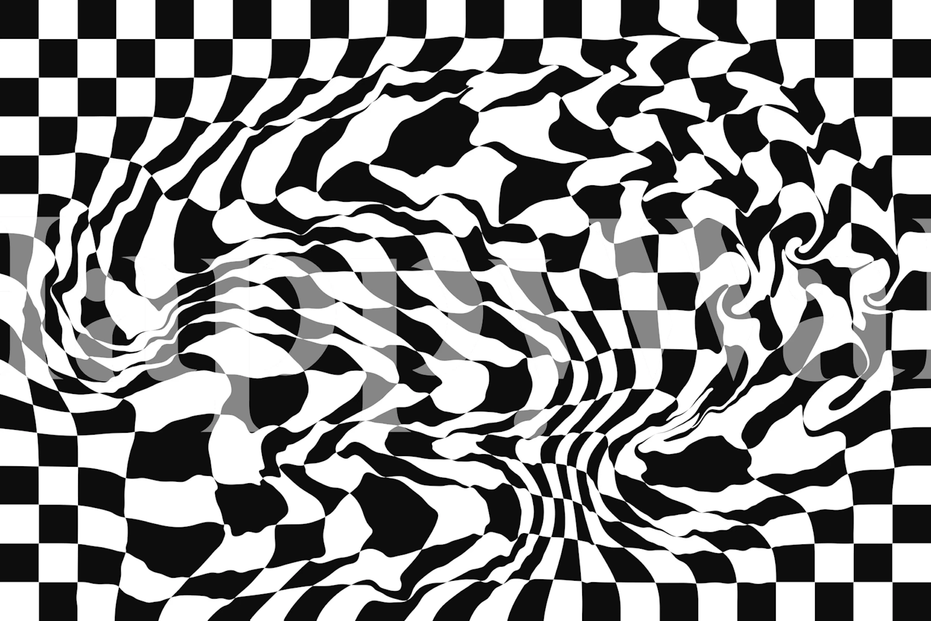 Melted Checkered Board wallpaper in a room