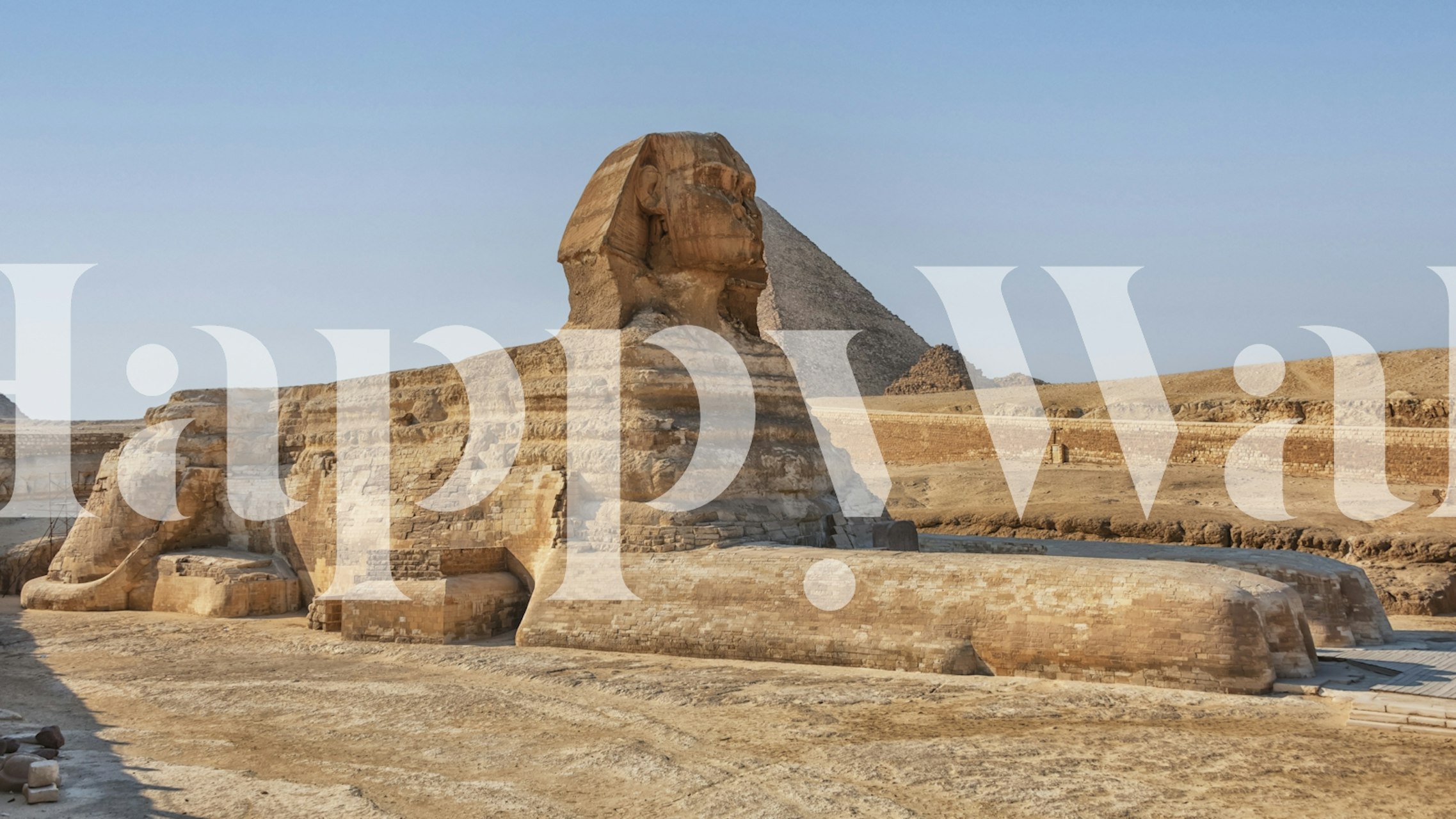 Great Sphinx wallpaper displayed in a room