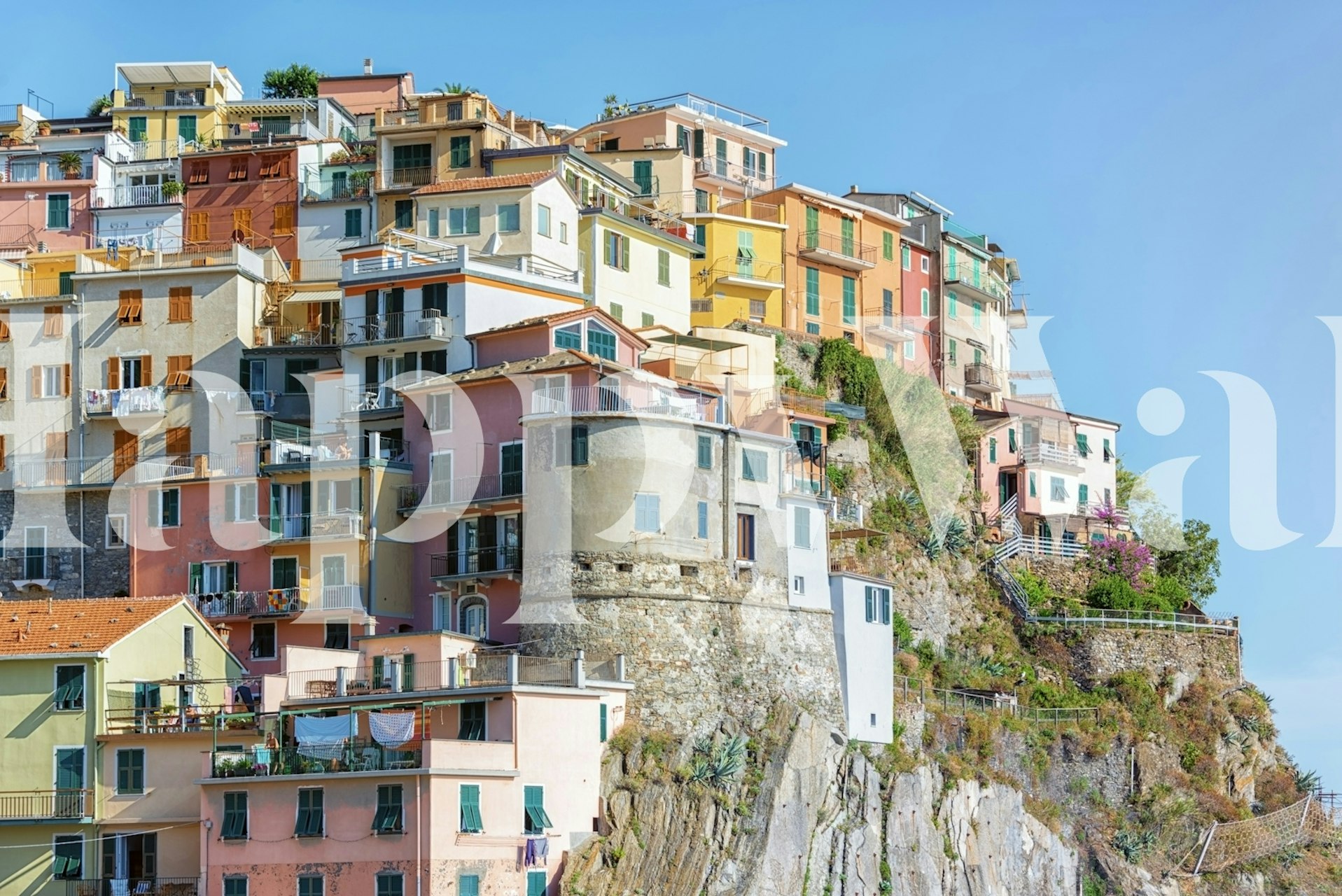 Mediterranean Seaside View-tapetti huoneessa