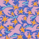Pink birds in a starry purple sky