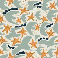 Retro Coastal Birds And Stars tapeet