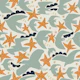 Retro Coastal Birds And Stars