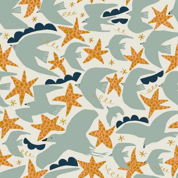 Mod birds neutral grey