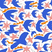 Summer birds cobalt blue papiers peint