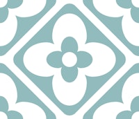 Elegant Geometric Light Blue Floral Tiles carta da parati