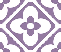 Retro Purple Geo Floral Motif Tiles carta da parati