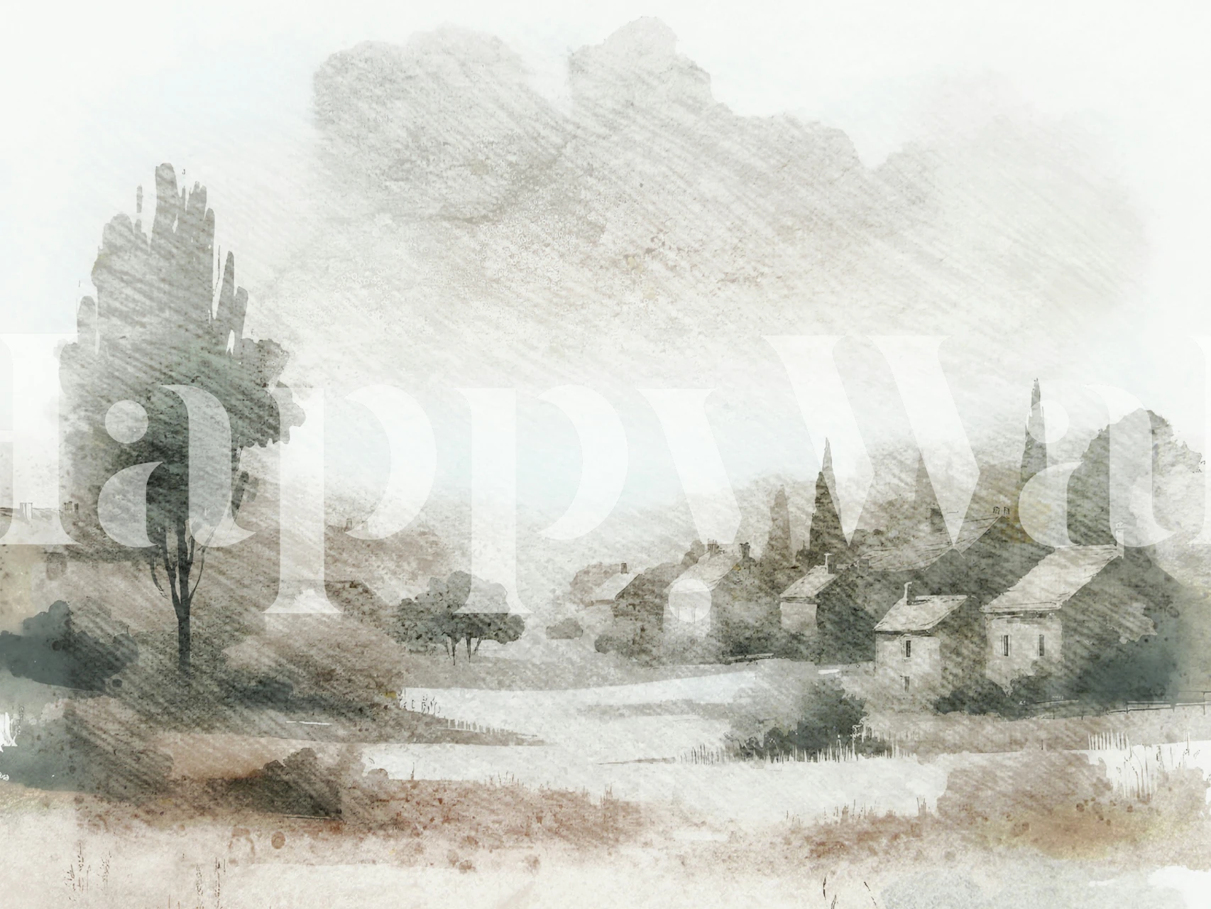 Rustic Countryside View tapet i et rum