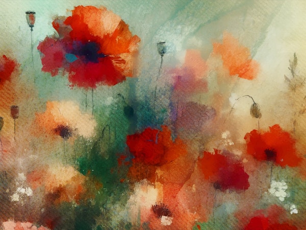 Blooming Poppies Art