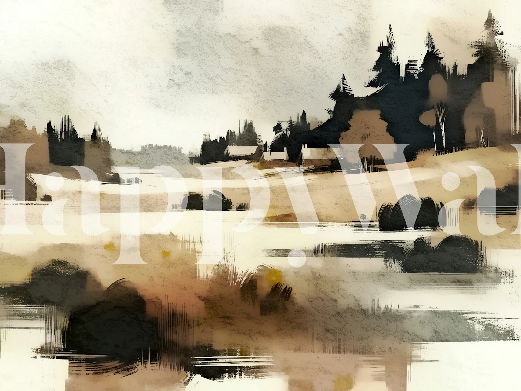 Autumn Lakeside Tranquility wallpaper in a room