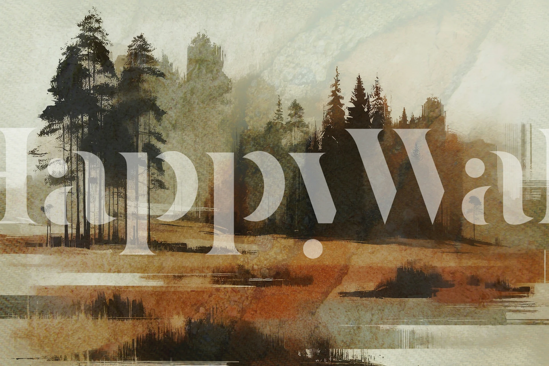 Moody Forest Vista tapet i ett rum