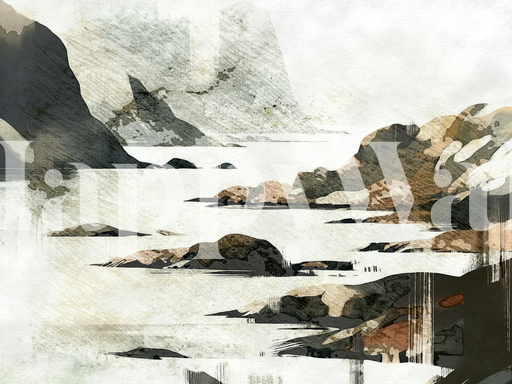 Ταπετσαρία Abstract Coastal Cliffs σε ένα δωμάτιο