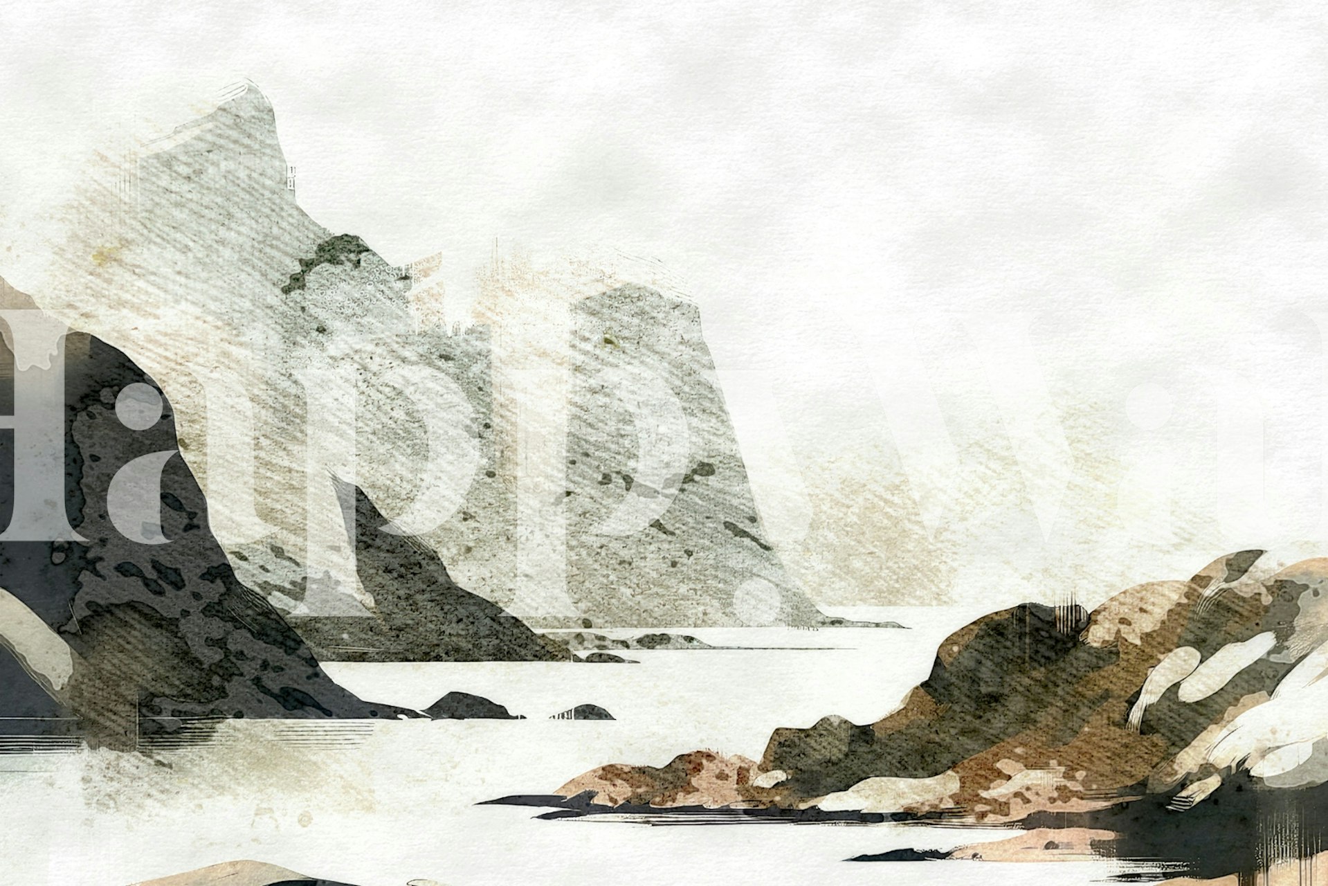 Artistic Cliff View tapet i ett rum