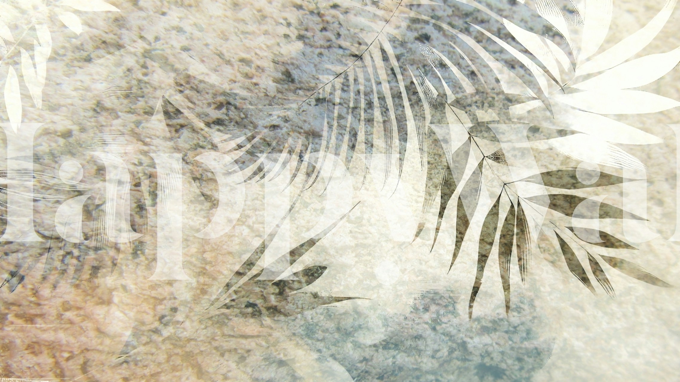 Subtle leaf patterns in soft neutral colors on a textured wallpaper