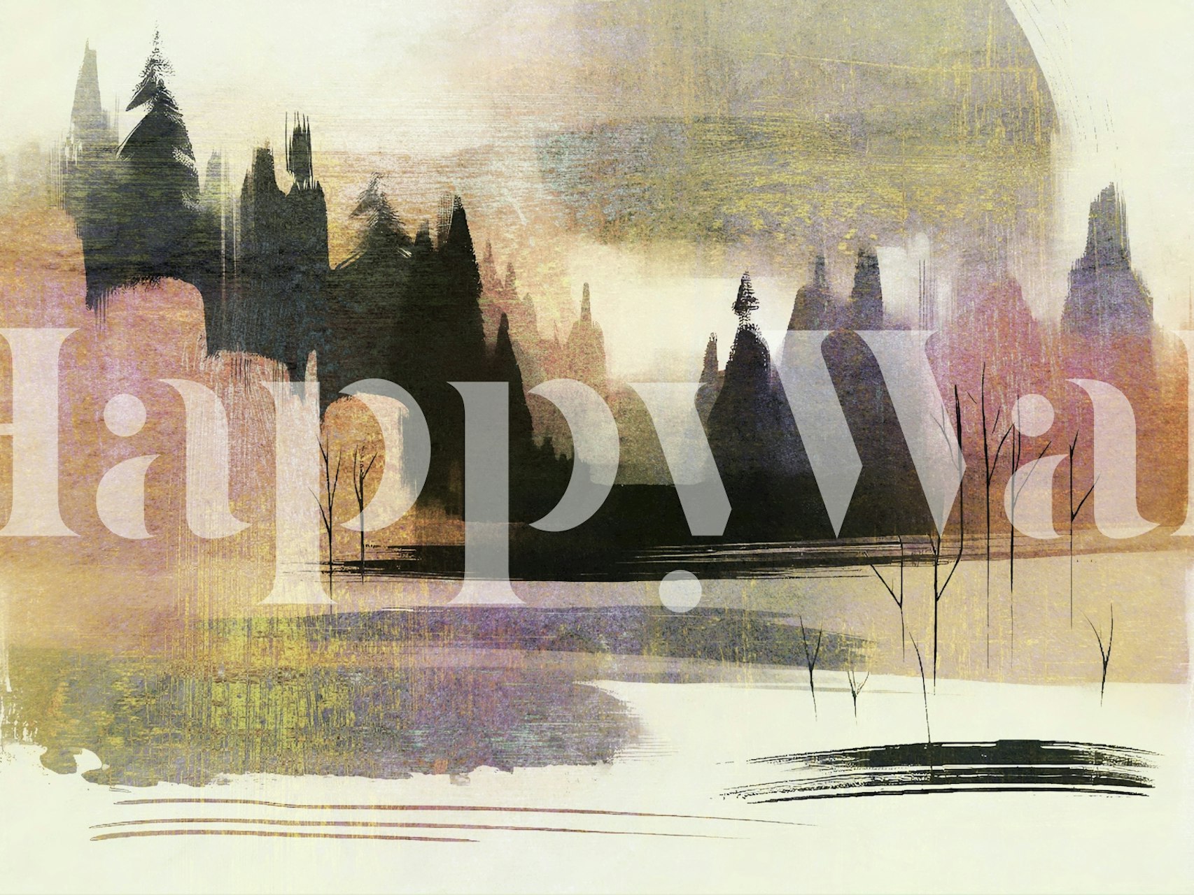 Mystic Forest Scene tapet i et rum