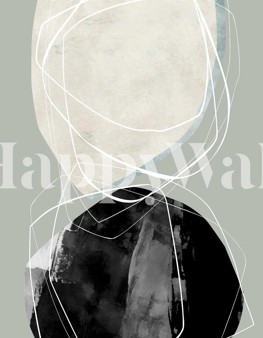 Minimalist textured forms wallpaper in a room