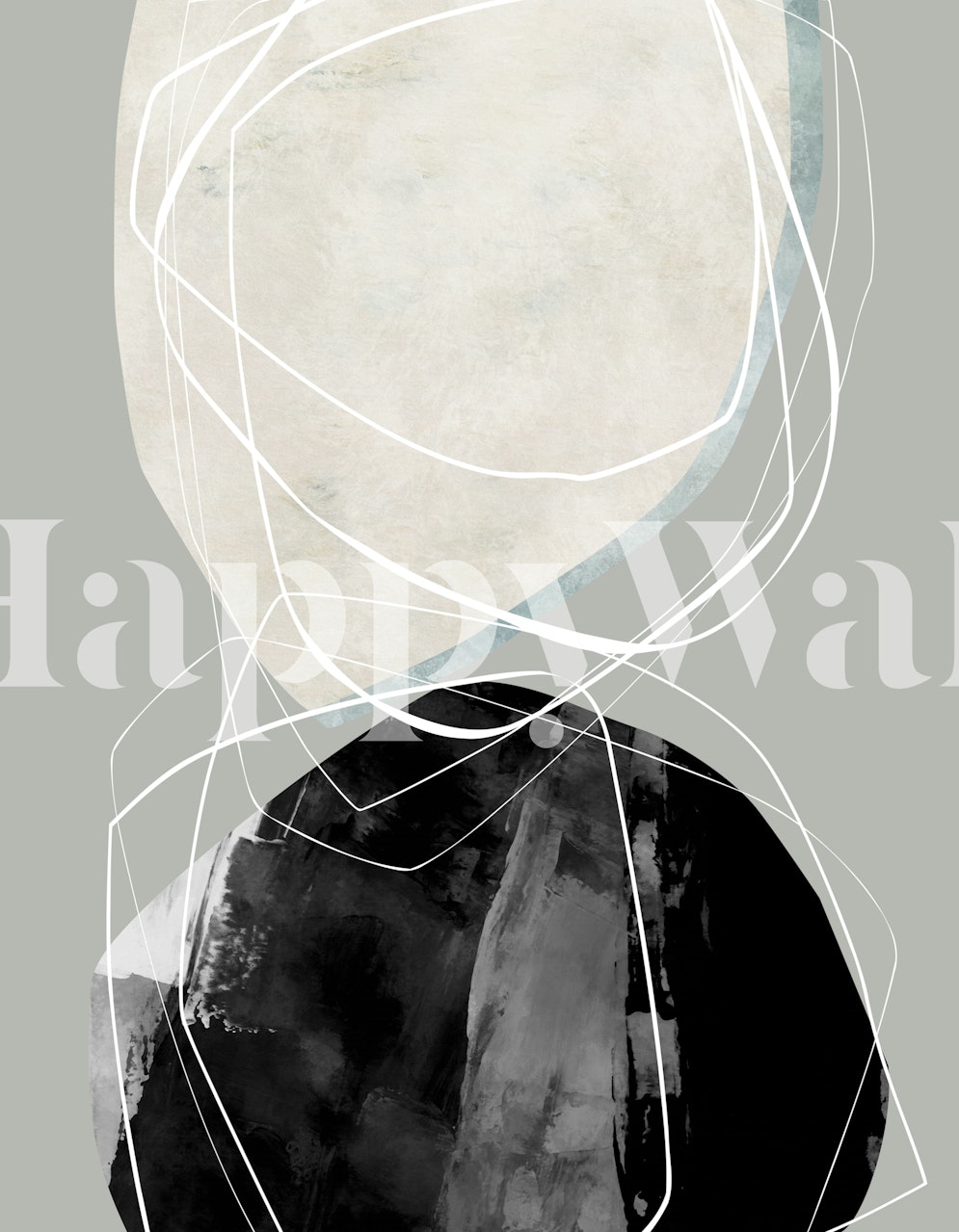 Papier peint Minimalist Textured Forms dans une pièce