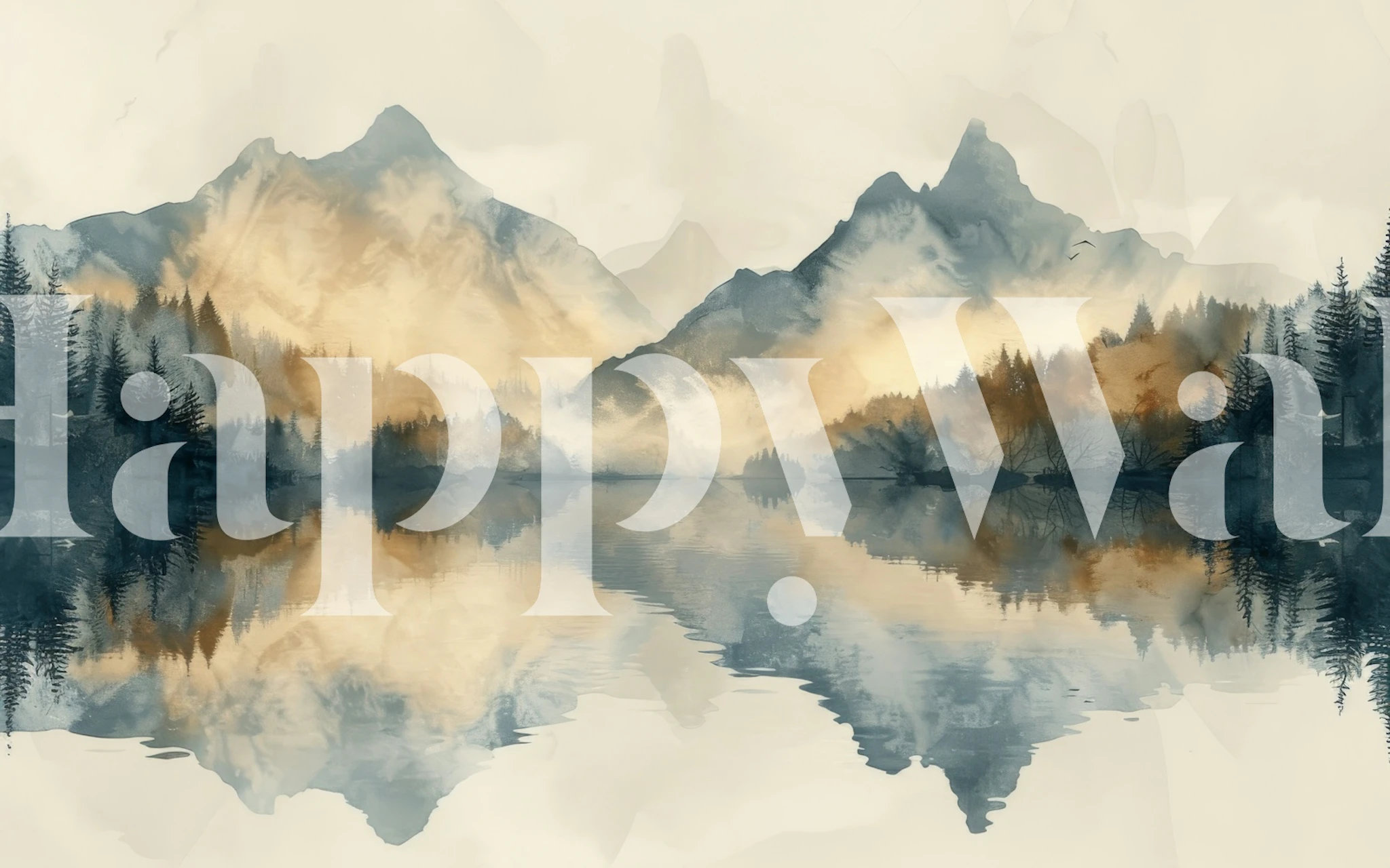 Tapeta Golden Twilight Calm u sobi