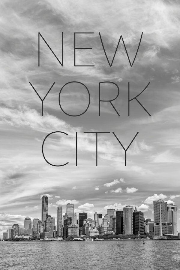 NYC Manhattan & Hudson River - Minimalist