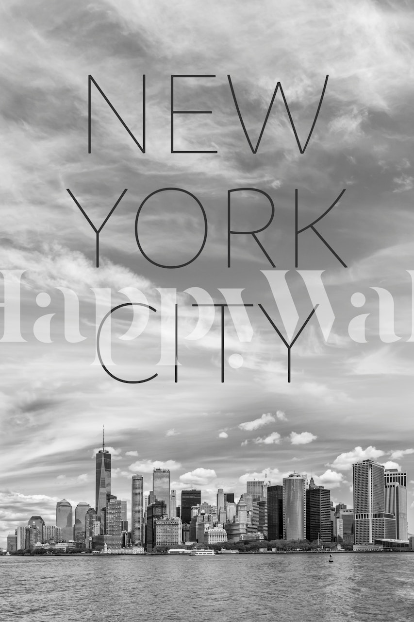 Minimalist wallpaper du skyline de NYC dans la pièce