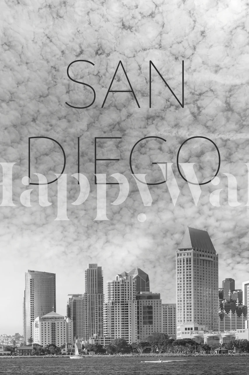 Minimalistisch San Diego Skyline Wallpaper Ontwerp