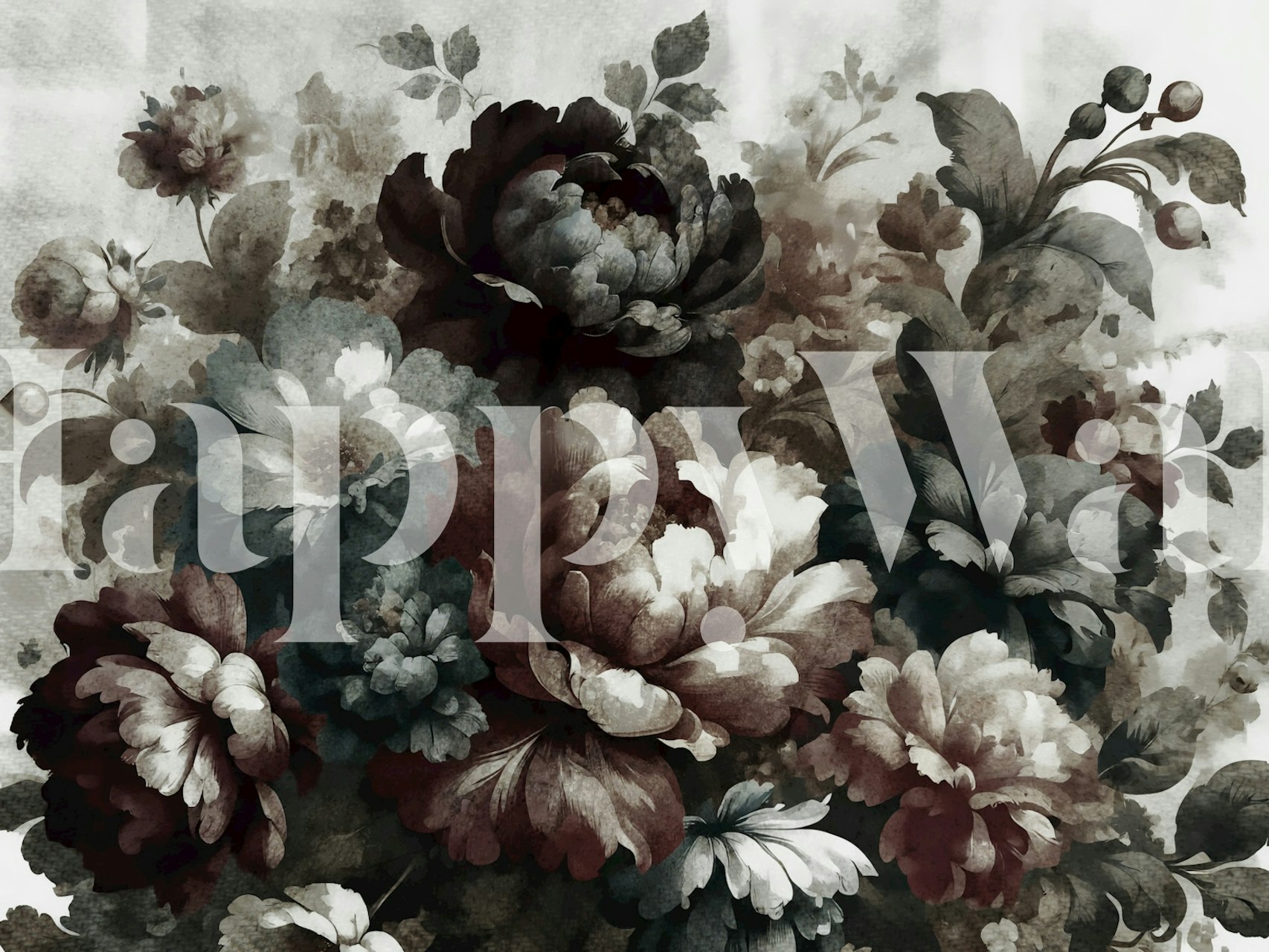 Vintage Floral Bouquet wallpaper in a room