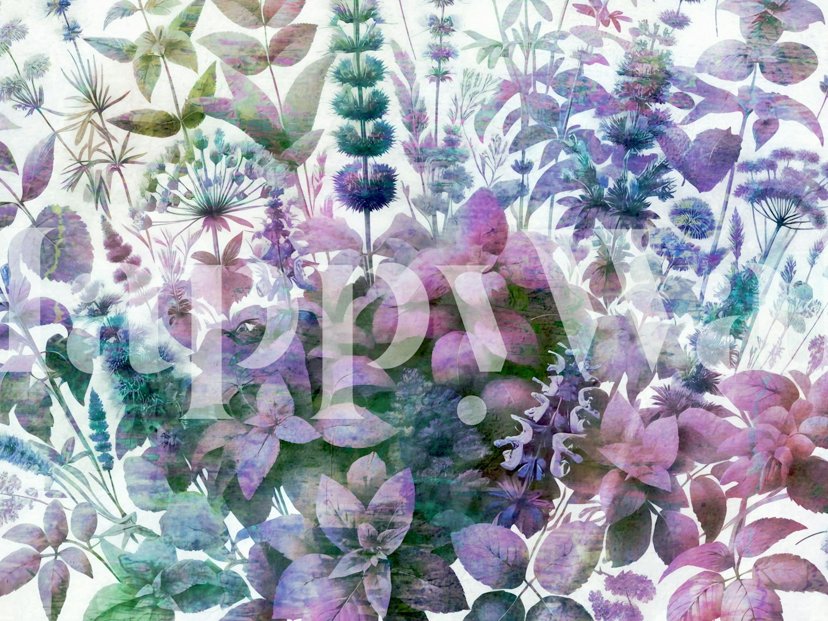 Charming Herb Spectacle Tapete in einem Raum