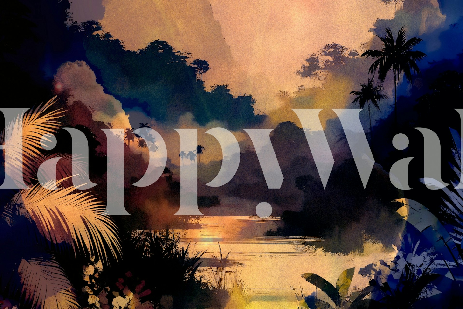 Exotic Jungle Retreat wallpaper in a room