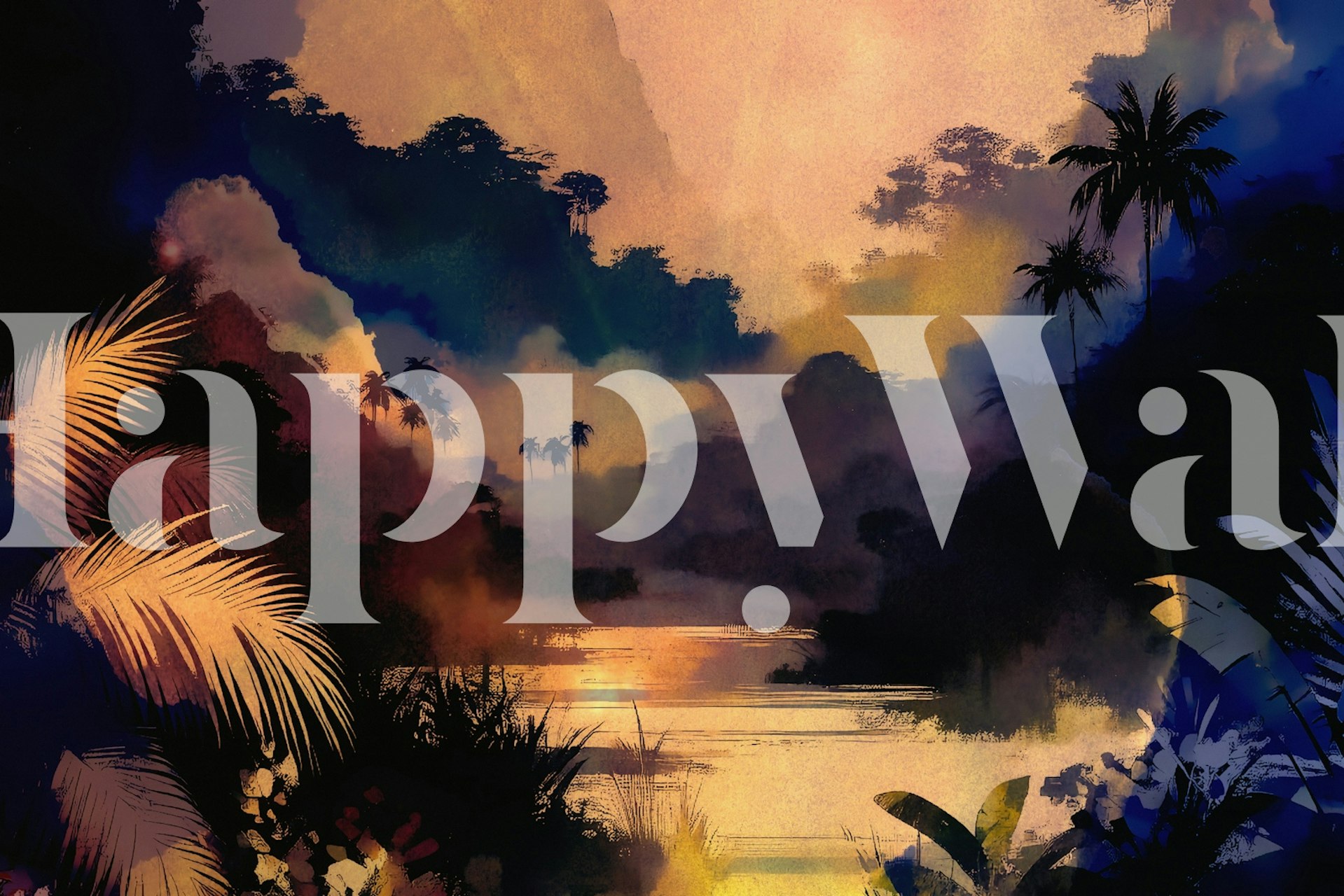 Exotic Jungle Retreat wallpaper in a room