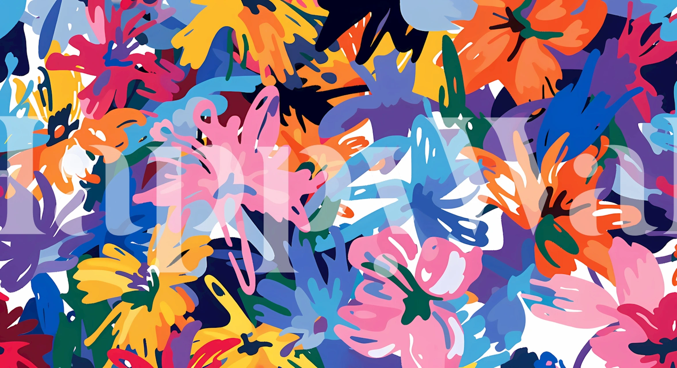 Colorful Tropical Garden 38 wallpaper in a room