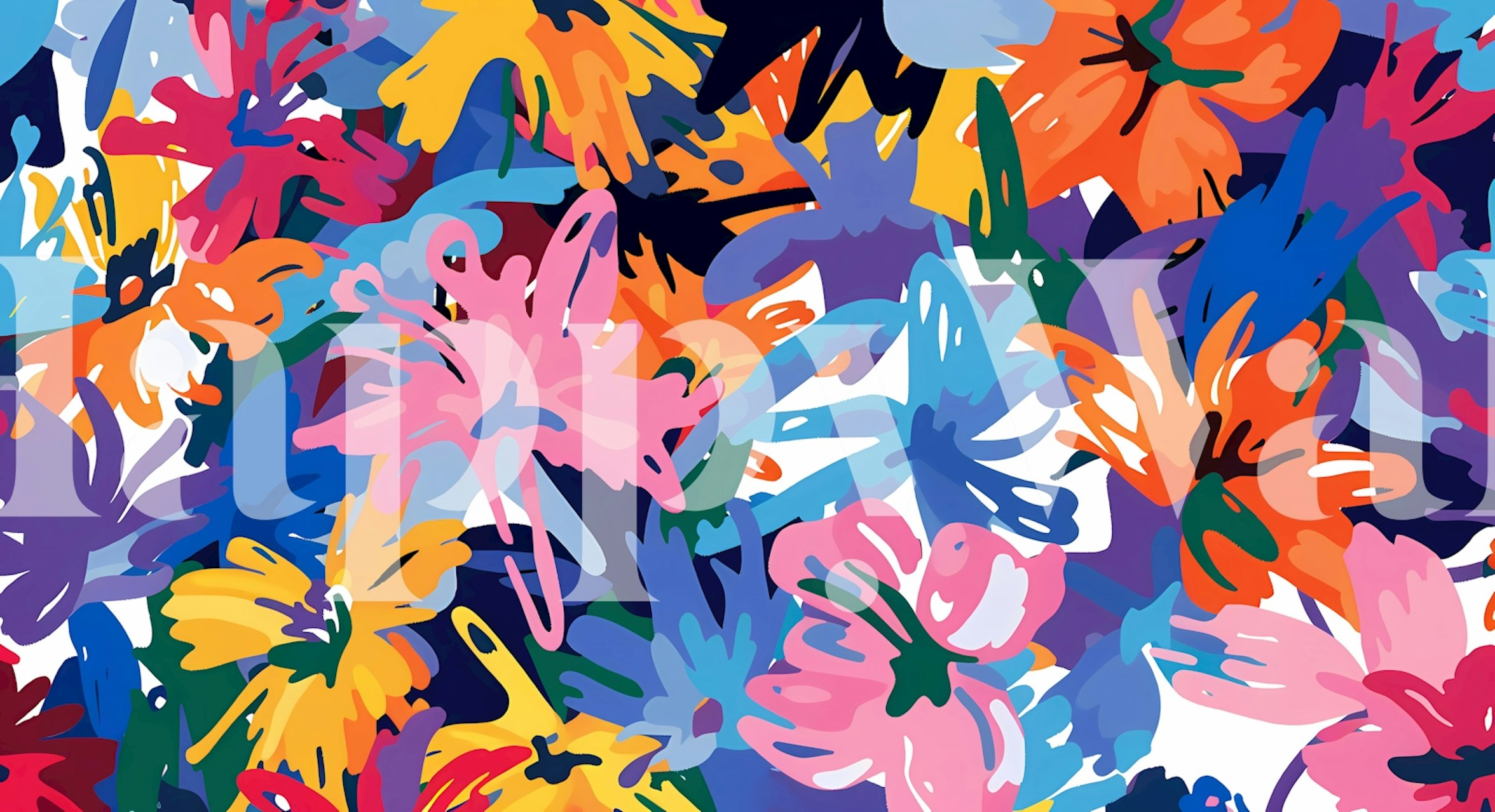 Colorful Tropical Garden 38 wallpaper in a room