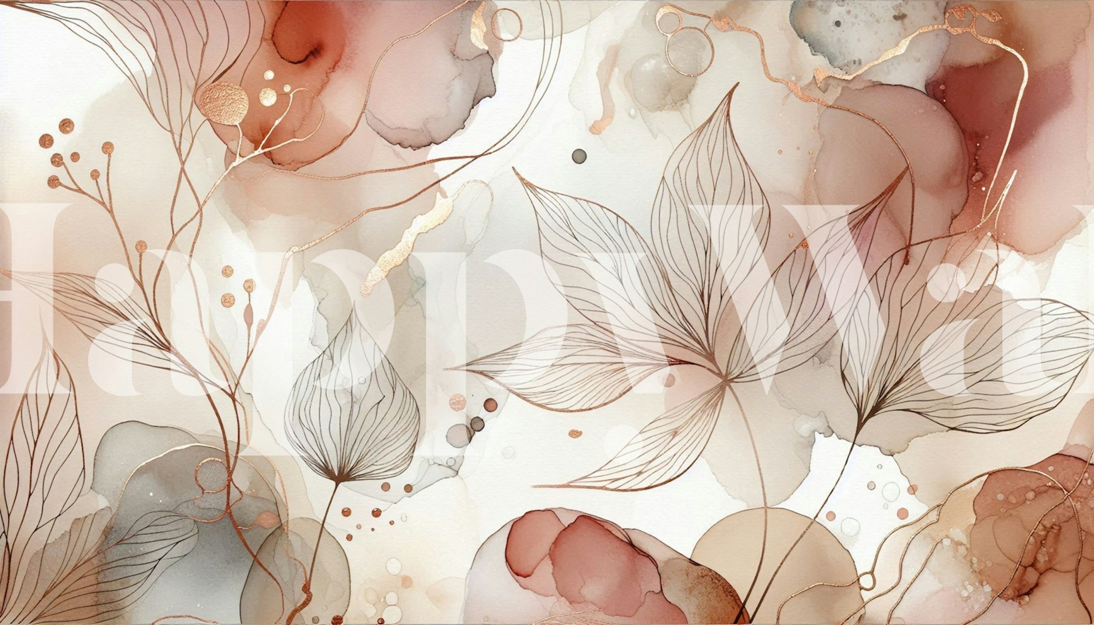 Carta da parati Blushing Botanical Dream in una stanza