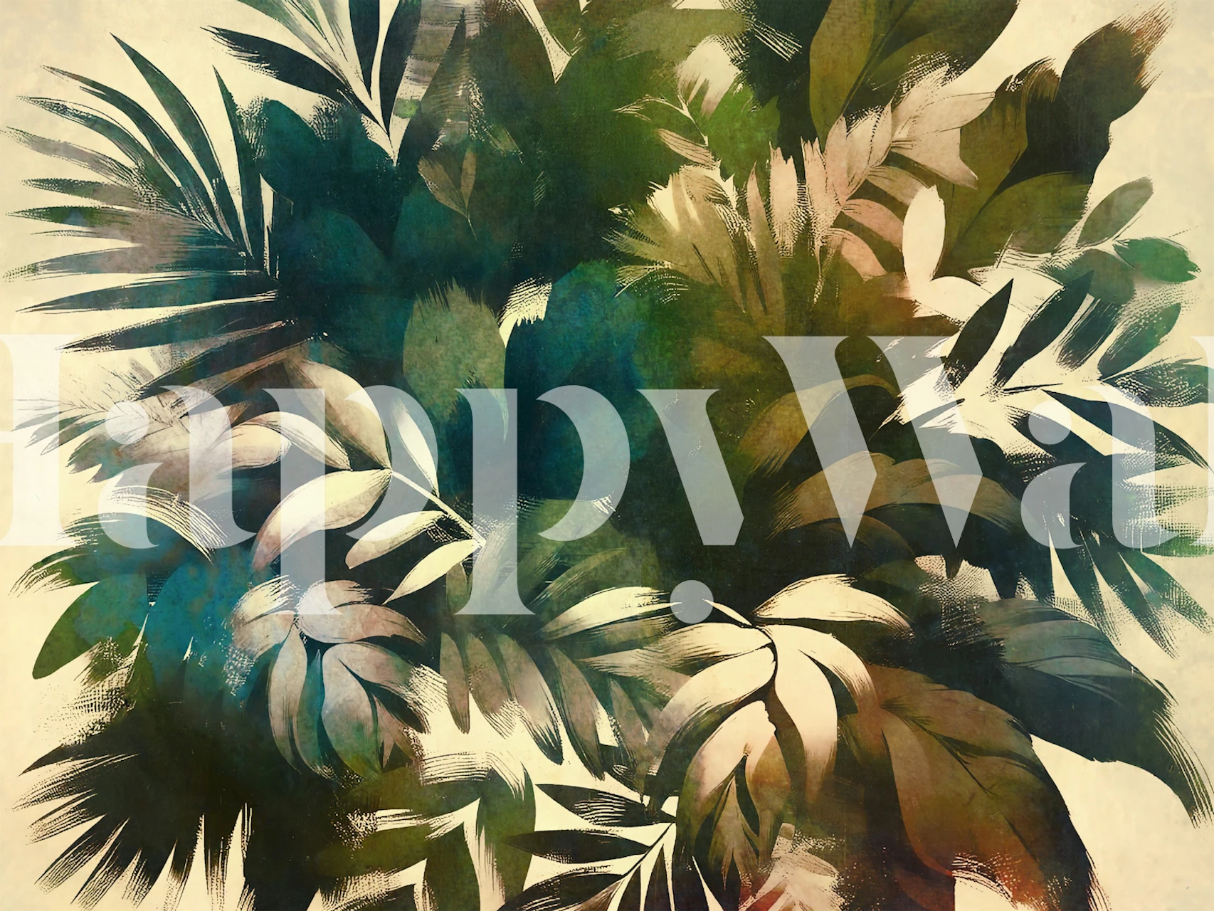 Vintage Palm Vibes tapet i et rom