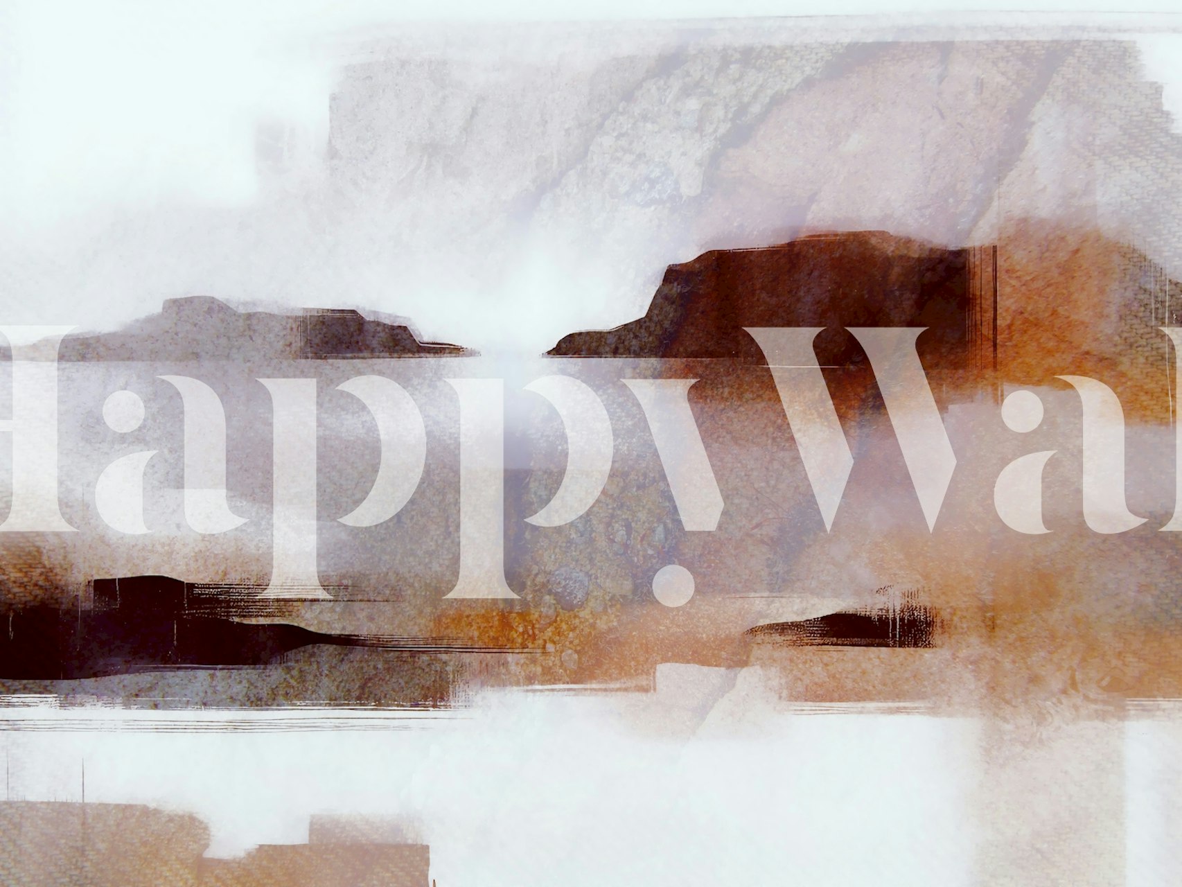 Abstract Coastal Hues wallpaper in a room