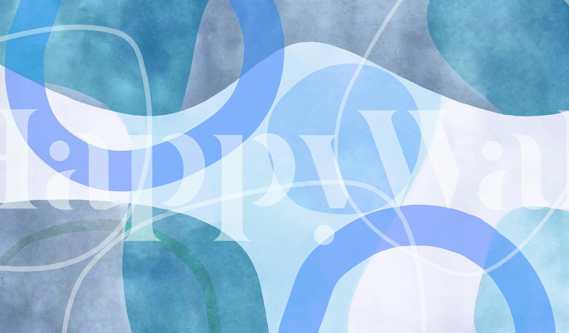 Vibrant turquoise abstract wallpaper in a room