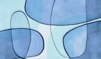 Abstract Linework Ocean Blue tapet