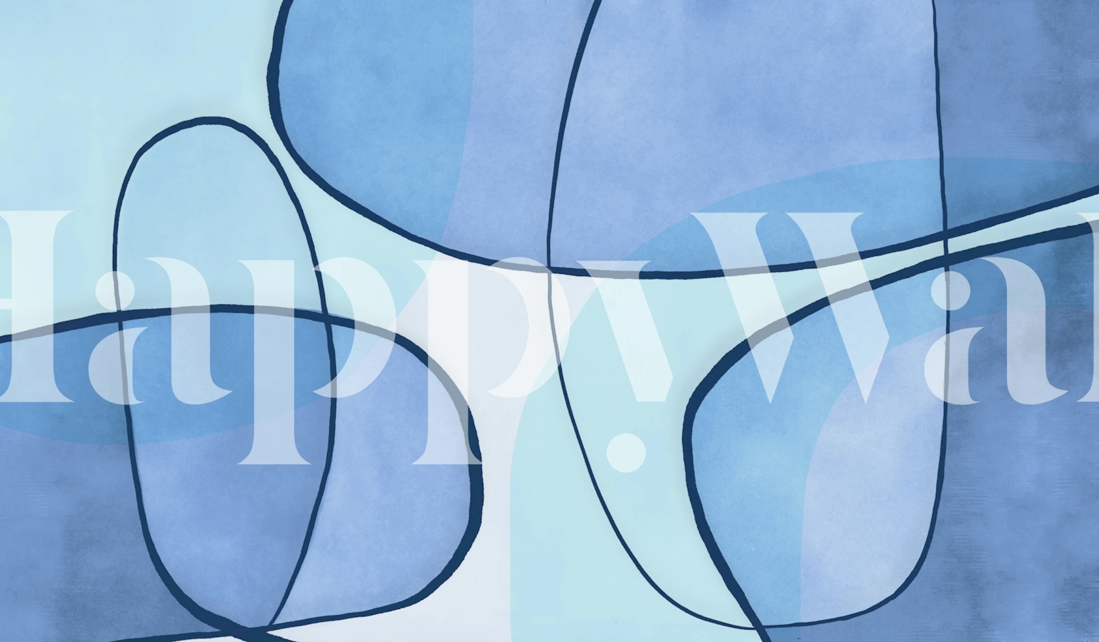 Abstract blue linework shapes with soft gradients wallpaper