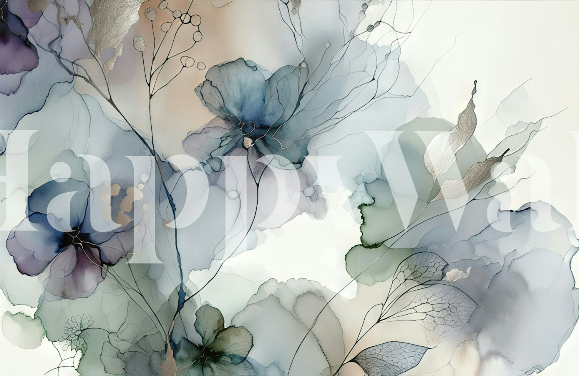 papel de parede Soft Bloom Essence em um quarto