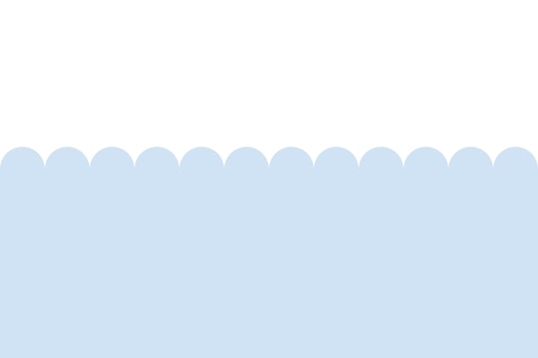 Pastel Blue and White Scallop