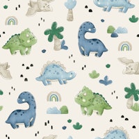 Little Dino Dreams - beige tapeta