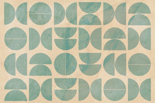 Geometric Mid-Century Bauhaus Aqua