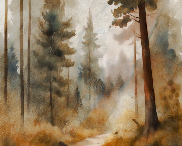 Misty Forest Scene