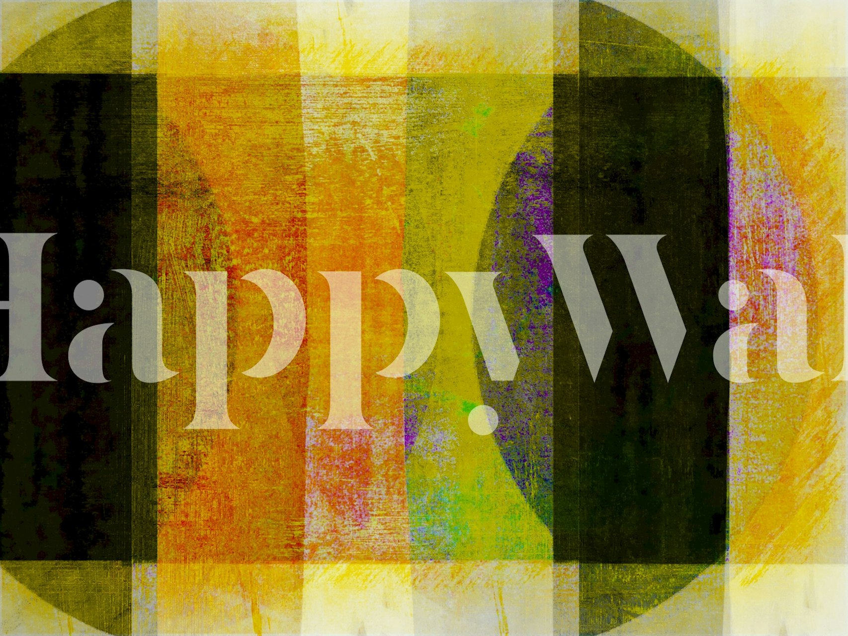 Papier peint Brushstroke Symphony coloré dans une pièce