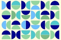 Geometric Aqua Tones carta da parati