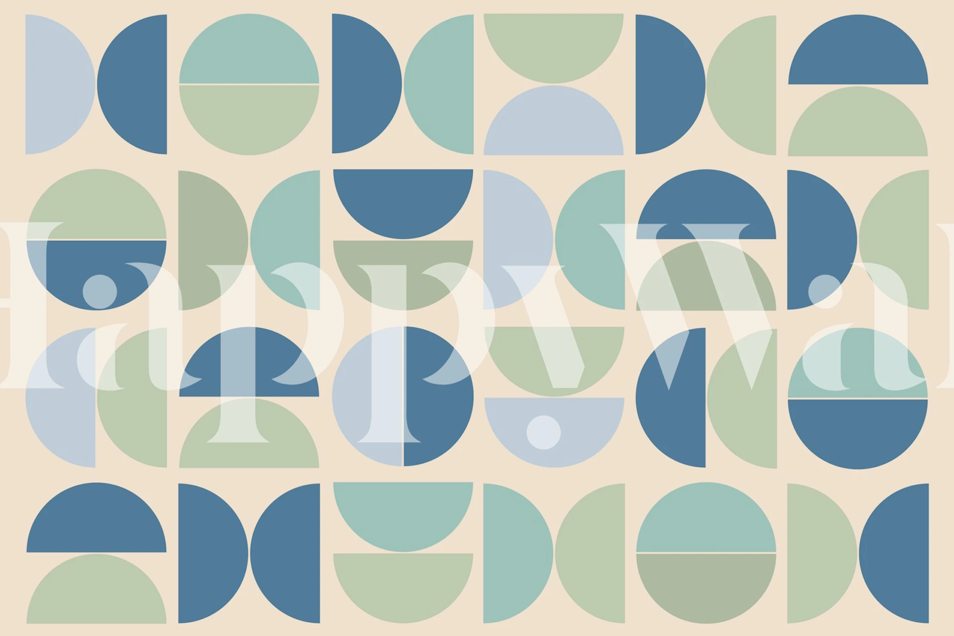 Tapeta Geometric Aqua Mint Bauhaus u sobi