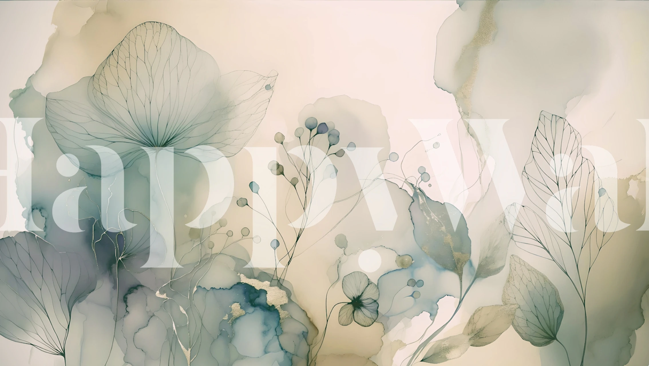 Papel de parede Soft Floral Dreamscape em um quarto