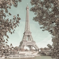 PARIS Eiffel Tower & River - urban vintage tapet