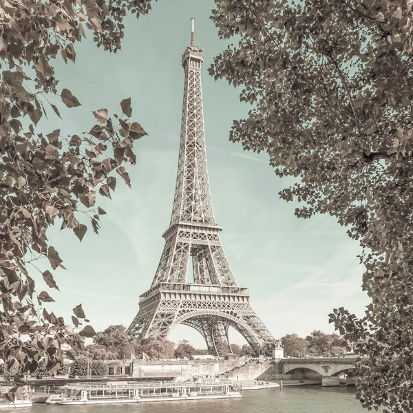 PARIS Eiffel Tower & River - urban vintage