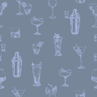 Chic Cocktail Sketches papel de parede