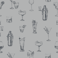 Stylish Bar Sketch Art papel de parede